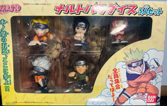 Naruto Paradise Set of 5 Bandai 5cm Naruto Sakura Kakashi Sasuki Eruka New & Rare #161